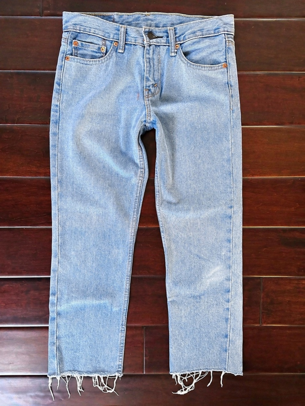 Levi’s 511 Slim Fit Jeans 29x30 Light Wash Raw Hem Distressed